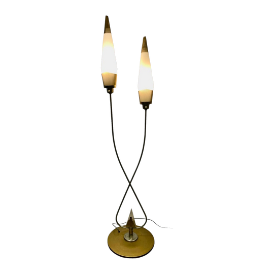 Mid Century, Iconic Twin Head, 1960s Arrow Floor Lamp