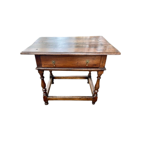 An Oak Single Drawer Side Table, late 17th century.