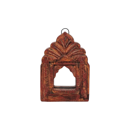 Indian Vintage Triangular Temple Mirror - Small