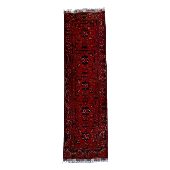 Vintage Handknotted Afghan Khal Mohammadi Runner (293x81cm)