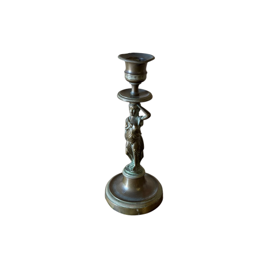 Antique 19thC Brass Figural Neoclassical Candlestand
