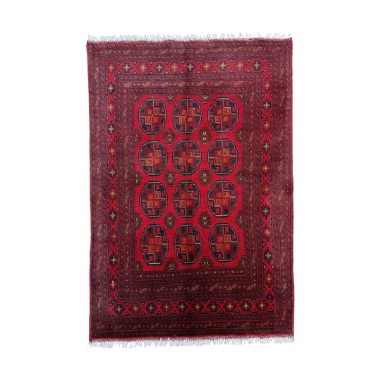 Vintage Handknotted Afghan Turkmen Rug (156x102cm)