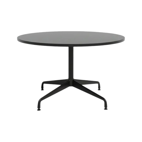Segmented all black aluminium base table by Charles & Ray Eames for Herman Miller
