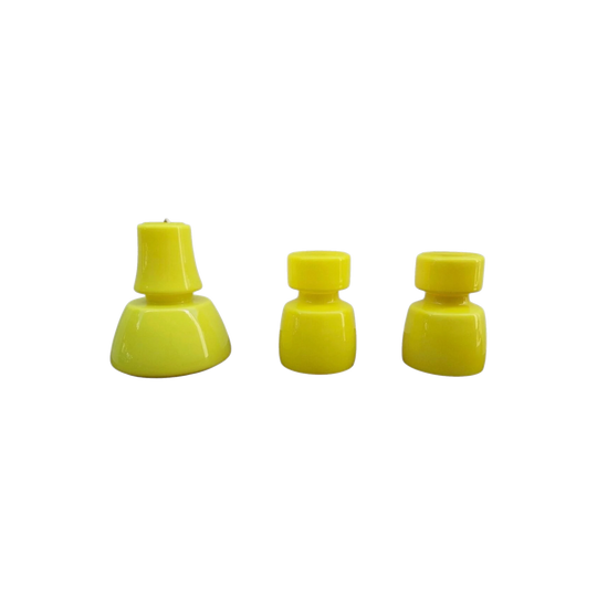 Set of Three Vintage Yellow Cased-Glass Pendant Lights