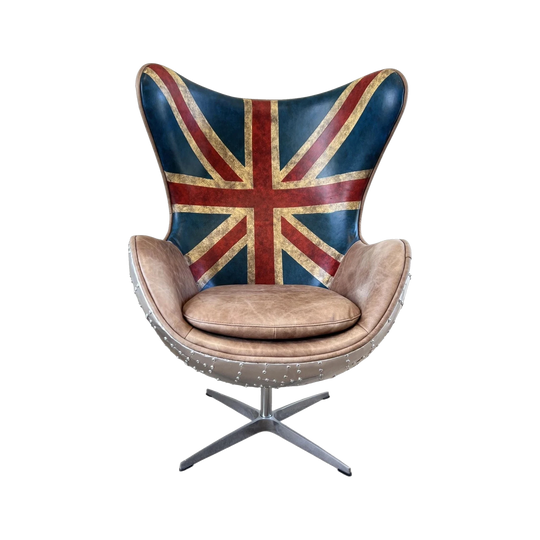 Aviator Egg Swivel Lounge Chair – Union Jack