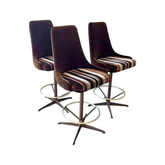 Swivel Bar Stools - Set of 3 Vintage Kendall (1970s)