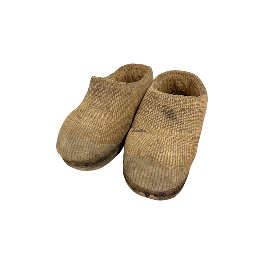 A Pair Of Chinese Fisherman's Woven Reed Shoes