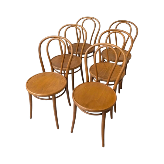 Vintage Drevounia No. 18 Bentwood Dining Chairs Set of 6