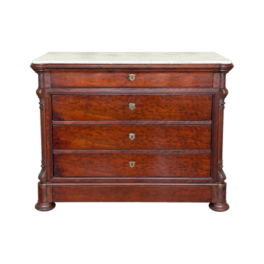 A Fine Louis-Philippe Mahogany & Marble Commode
