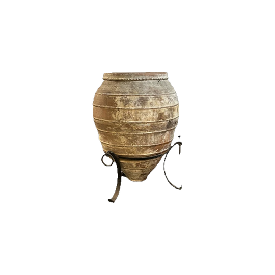 Beautiful aged terracotta water or olive jug