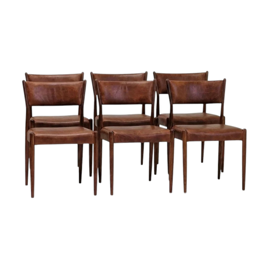 Parker 97 Dining Chairs in Teak, Set of Six, c. 1960