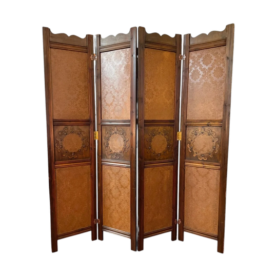 Vintage Folding Room Divider / Paravent / Dressing Screen