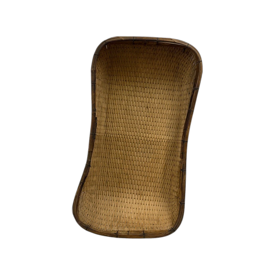 Large Rectangle Willow Scooped Basket
