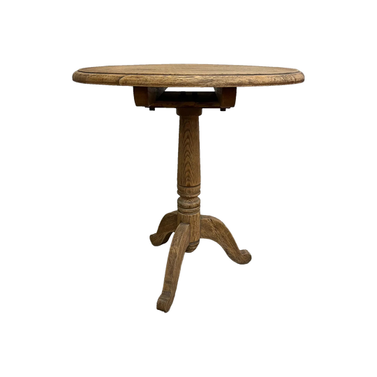 Vintage Oak Wine Or Side Table With Tri-foot Base*
