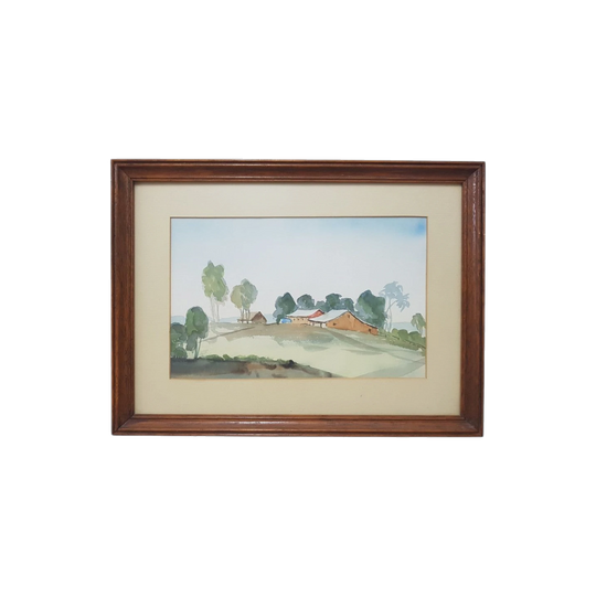Framed Australian School Watercolour Painting