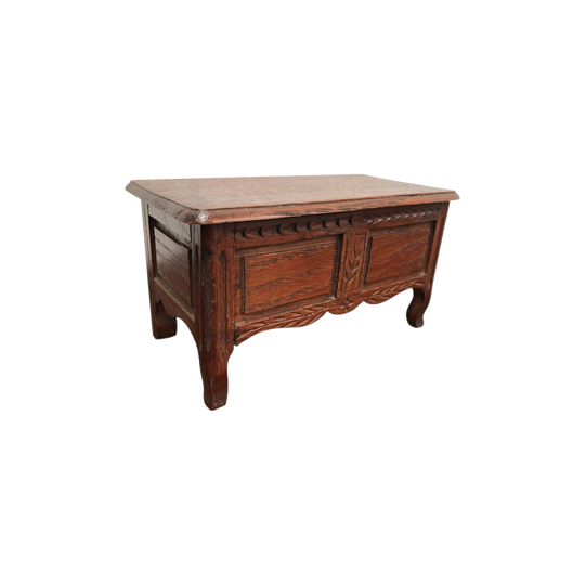 Circa 1920 Miniature Oak Coffer Jewellery Box
