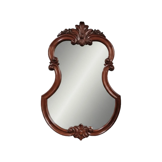 Antique Mahogany Rococo-Style Wall Mirror