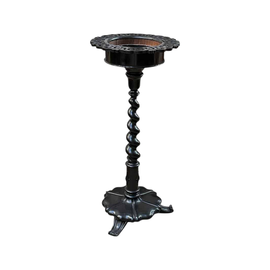 English 19th century ebony barley twist jardiniere stand c.1850