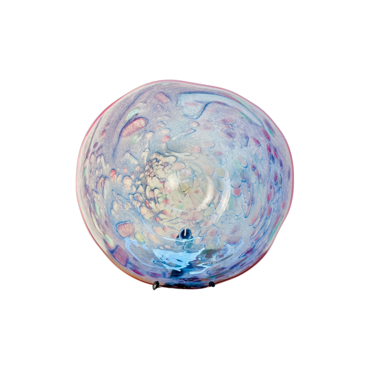 Signed Ogishi Mizuno Art Glass Platter 1991 | Large Australian Studio Glass Bowl 33cm | Hand Blown Decorative Centerpiece