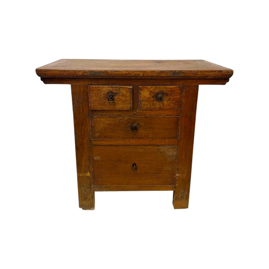 Early 20th Century Qing Cabinet, Elmwood with Brass Hardware, China