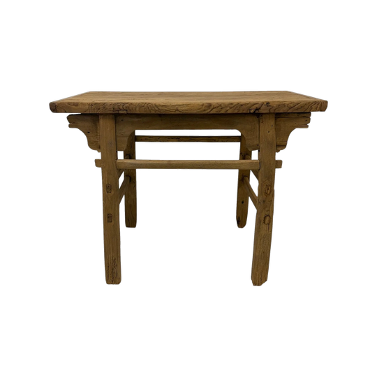 Light Coloured Antique Short Elm Console | 104x49x83cm