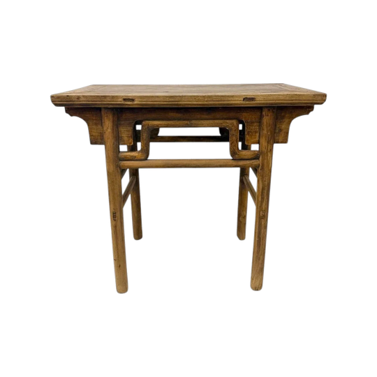 Light Coloured Antique Short Elm Console | 96x50x87cm