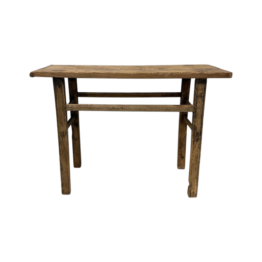 Light Coloured Antique Elm Console | 114x40x84cm