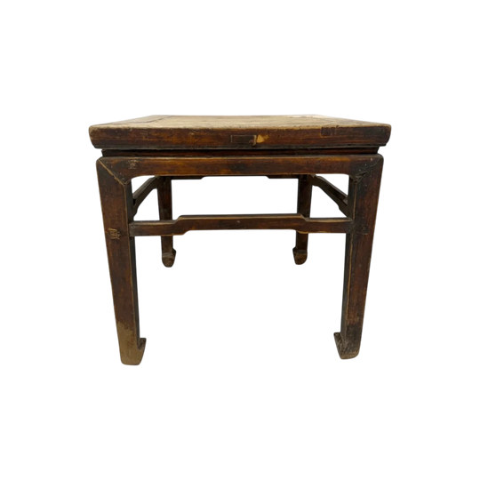 Antique Chinese Square Elm Side Table | 53x53x53cm