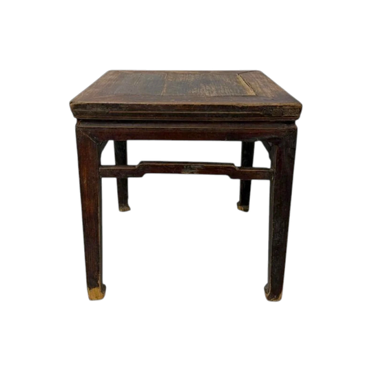 Antique Chinese Square Elm Side Table | 49x49x50cm