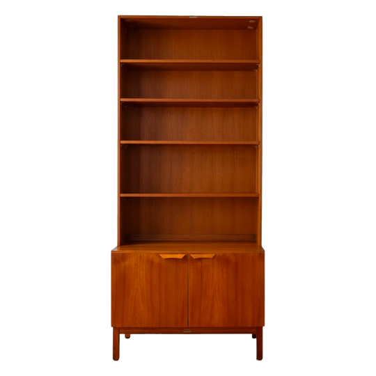 Mid-century teak cabinet with bookcase / hutch