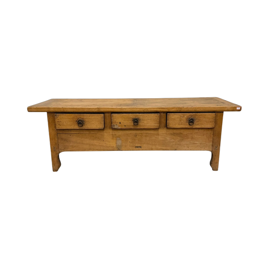 Antique Low Elmwood Three Drawer cabinet