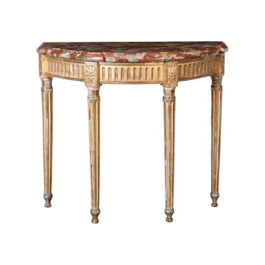 Louis XVI Giltwood Demi Console with Brèche du Languedoc