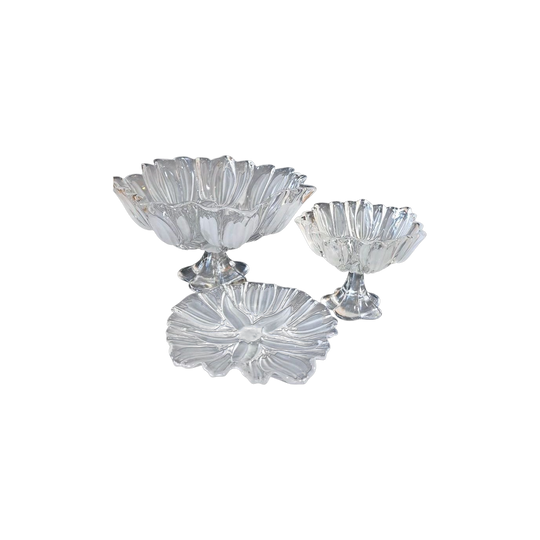 Mikasa Large Pedestal Bowl , Candy Bowl & Platter Frosted Glass Satin Tulip design