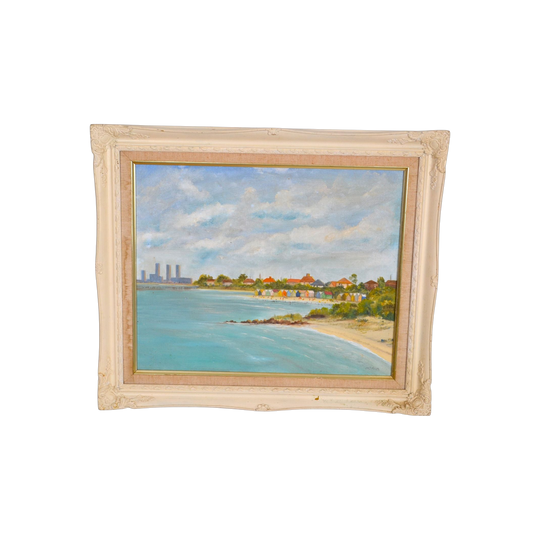 1980s painting Melbourne Brighton Beach by Traicia Tatham