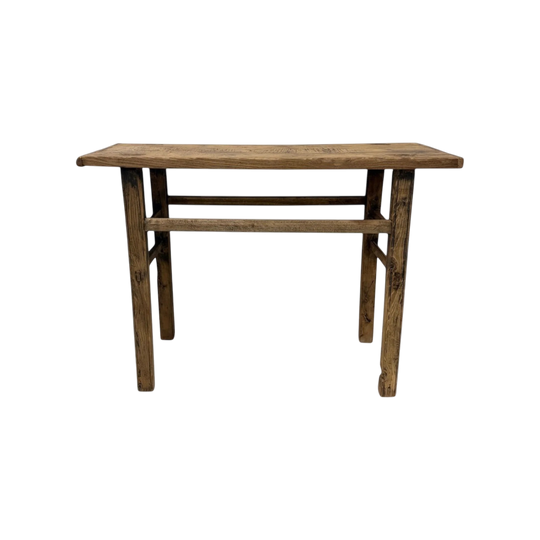 Light Coloured Antique Elm Console | 96x40x86cm
