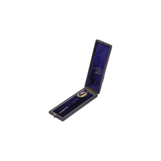 Victorian 18kt Yellow Gold & Garnet Stick Pin