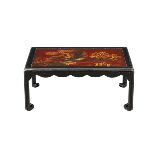 A Chinoiserie Red and Black Lacquer Low Table