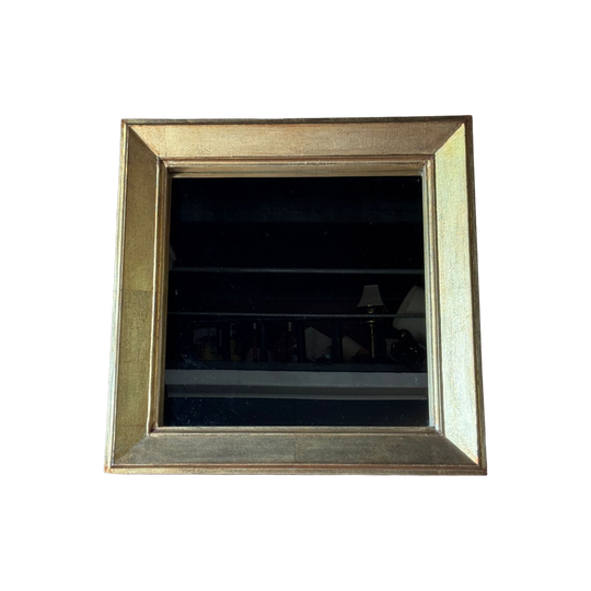 Vintage Deep Set Gilt Framed Square Mirror