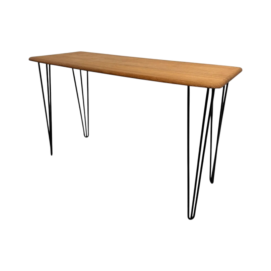 Tasmanian Oak Mid Century Style Console Table With Pin Legs