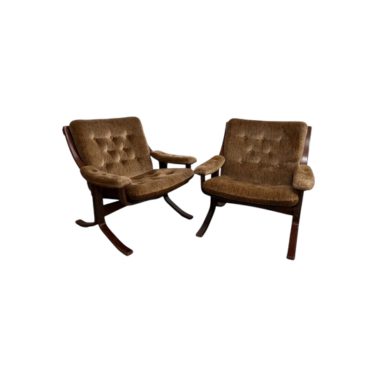 Pair Of Norwegian 'Wood' armchairs Jon Hjortdal for Velledalen Mobler Norway