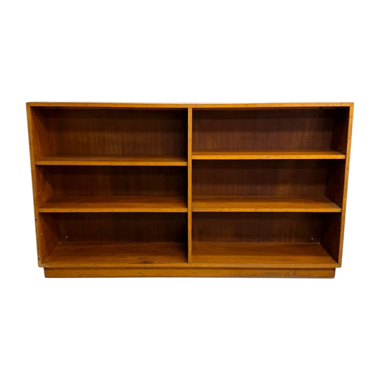 Rare Mid Century Solid Hardwood Shelves Fronted With Tasmanian Oak Detail