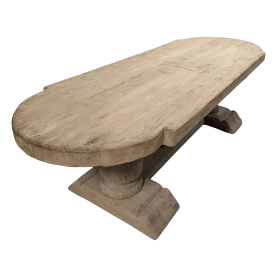 French Solid Oak Farmhouse Refectory Dining Table