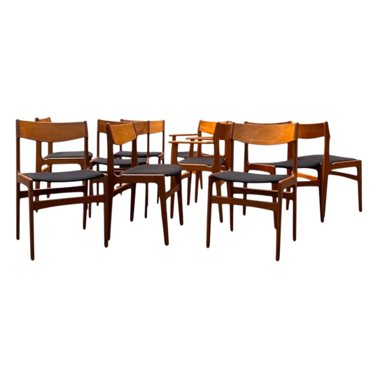 Set of 10 Erik Buch Model 49 Dining Chairs, Denmark