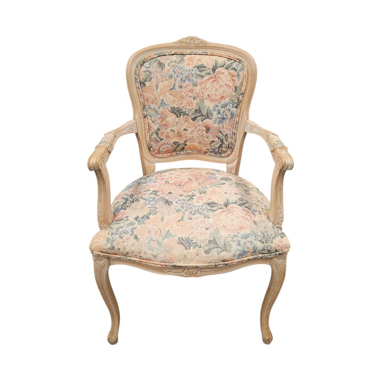 Vintage Whitewash Provincial Style Armchair