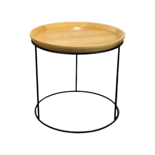 Scandinavian Style Round Tray-Top Side Table