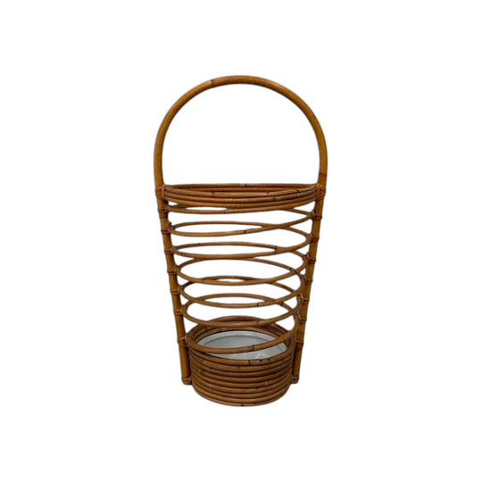 Italian Mid-Century Bamboo and Rattan Umbrella Stand