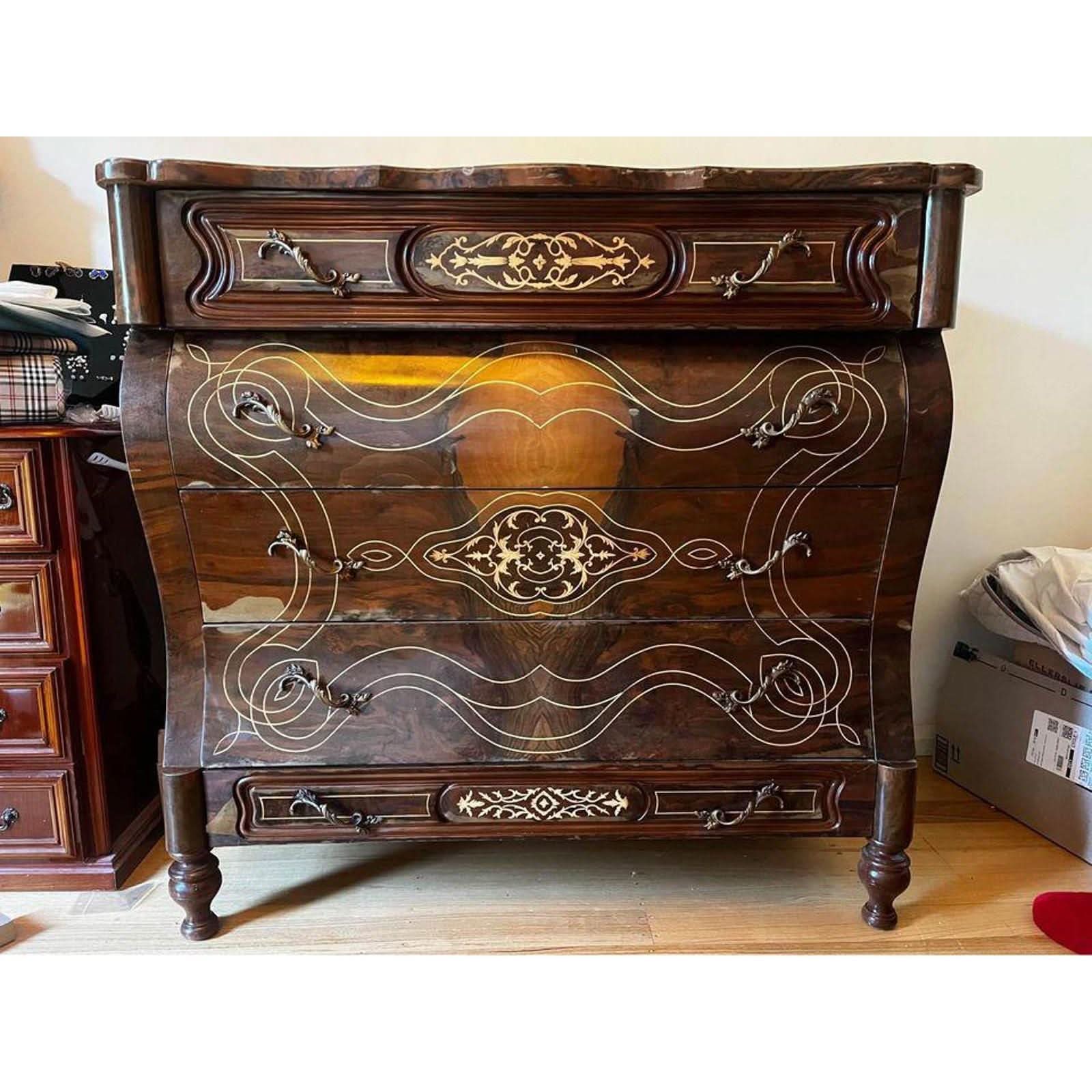 114x60x111h cm large antique style French Louis XV chest of drawers tall boy reproduction | Bazaa | Designer, Vintage and Antique Furniture