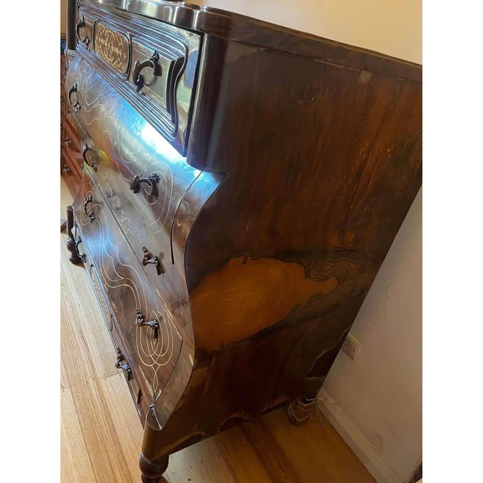 114x60x111h cm large antique style French Louis XV chest of drawers tall boy reproduction | Bazaa | Designer, Vintage and Antique Furniture