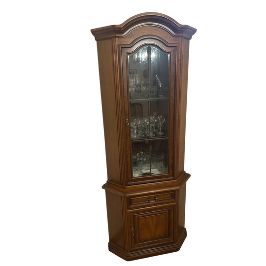 Vintage Italian Maronese Vintage Italian Style Corner Display Cabinet