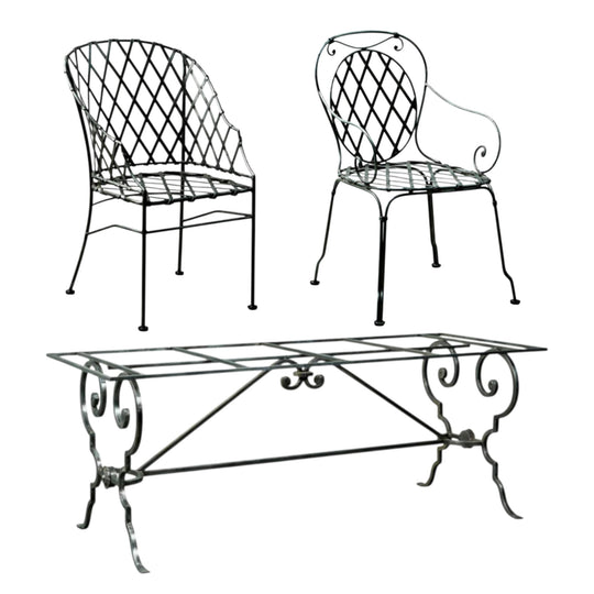 French Inspired Hand forged Iron Outdoor Setting